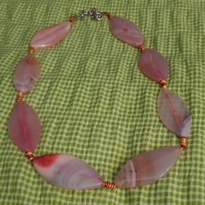 2/$22, Pink Agate Power Necklace (20" - 22")